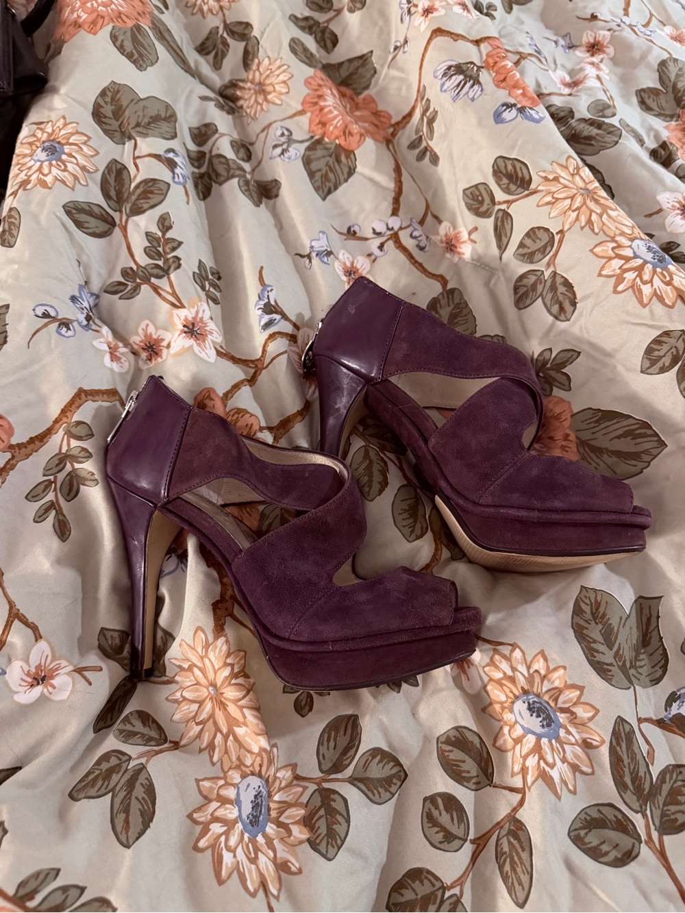 MICHAEL Michael Kors Purple Suede Platform Heels